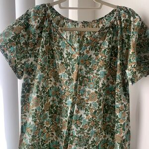 Mirth Short Pajama Set - Coral and Green Floral - Size Small - Never worn